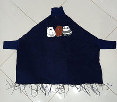 Women's Fleece Printed Poncho