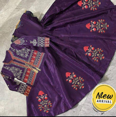 2 Pcs Women's Stitched Shamoz Silk Embroidered Maxi