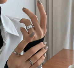 3 Pcs Alloy Dainty Plain Rings Set