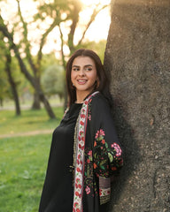 3 Pcs Women's Stitched Printed Gown Suit