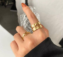 2 Pcs Trendy Couple Flame Rings