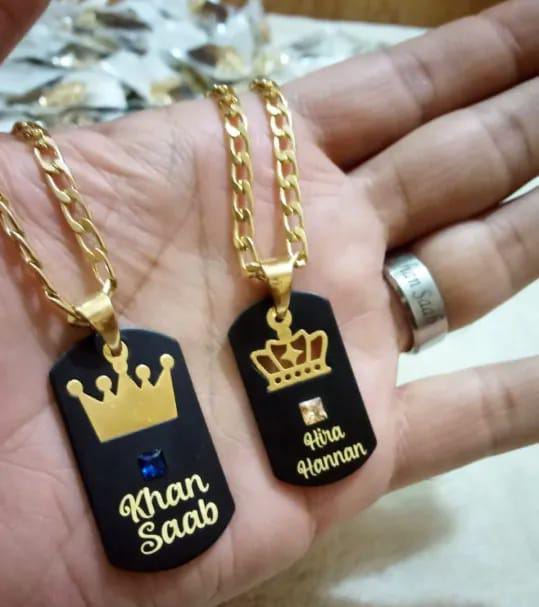 Customized Couple Necklace With Your Name 😇