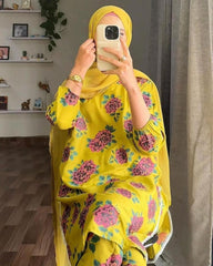 2 Pcs Women's Stitched Linen Embroidered Shirt And Trouser