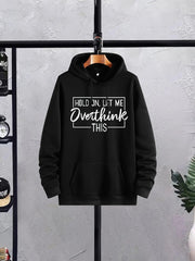 Men's Printed Fleece Hoodie Track Suit - 2 Pcs Set, Speed black