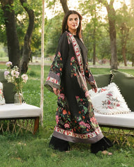 3 Pcs Women's Stitched Printed Gown Suit