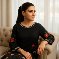 3 Pcs Women's Stitched Printed Suit