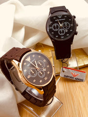EMPORIO ARMANI Watch Plus Wallet Plus Beautiful Wooden Gift