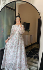 Printed Chiffon Frock - 1 Pc Women's Stitched Delight