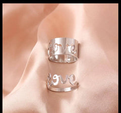 2 Pcs Trendy Couple Love Rings