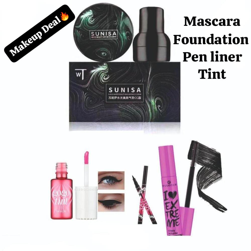 4 in Makeup 💄 Deal 🔥,include Mascara Foundation eyeliner Tint