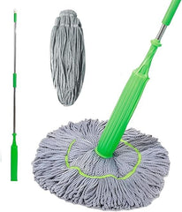 Green Twist Mop 2 in 1 Dehydrated Floor Cleaning mop Microfiber Cleaner Wet and Dry Mopping