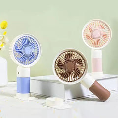 Cute Mini Fan Rechargeable Fan With Mobile Phone Holder