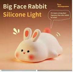 Cute Rabbit Touch Silicone Light Silicon Touch Sensor Tap Light Baby Kids Bedside Night Light