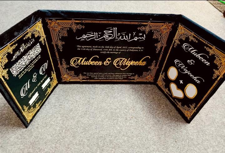 💍 Luxury A3-Style Velvet Nikkah Booklet ✨