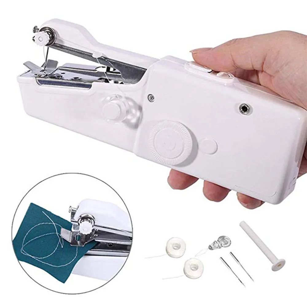 Mini Portable Handy Sewing Machine Handheld Sewing Machine Stitch Household Tool for Kids Clothing, Fabric, Home Travel Use, Gift for Kids & Adult