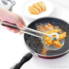 Fry Tool Filter Spoon Strainer With Clip Oil Frying BBQ Filter Stainless Steel Mesh Strainer Kitchen Tool