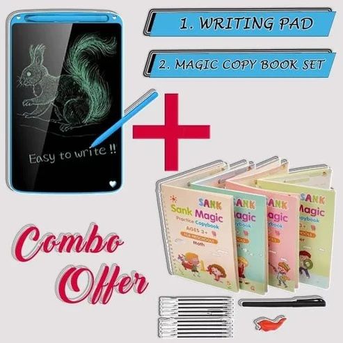 Pack of 2 8.5 Inch LCD Writing Tablet + 4pcs/set Sank Magic Book /