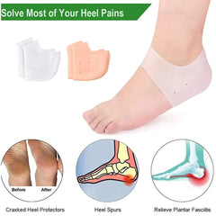 Silicone Heel Pads, Anti Crack Heel Protector, Heel Protectors Set, Silicone Half Heel Anti Crack Covers, Silicone Moisturizing Gel Heel Anti-Crack Socks