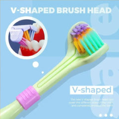 Three Sided Toothbrush Soft Bristles Gentle Clean Replaceable Heads 360 Degree Coverage Toothbrush