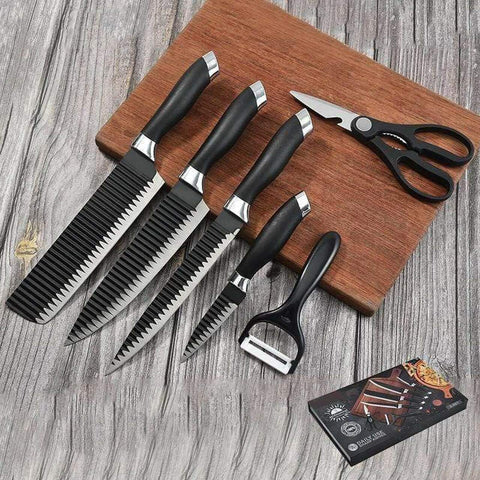 6 Pcs Non Stick Knife Set For Kitchen Professionals Chef Super Sharp High Carbon